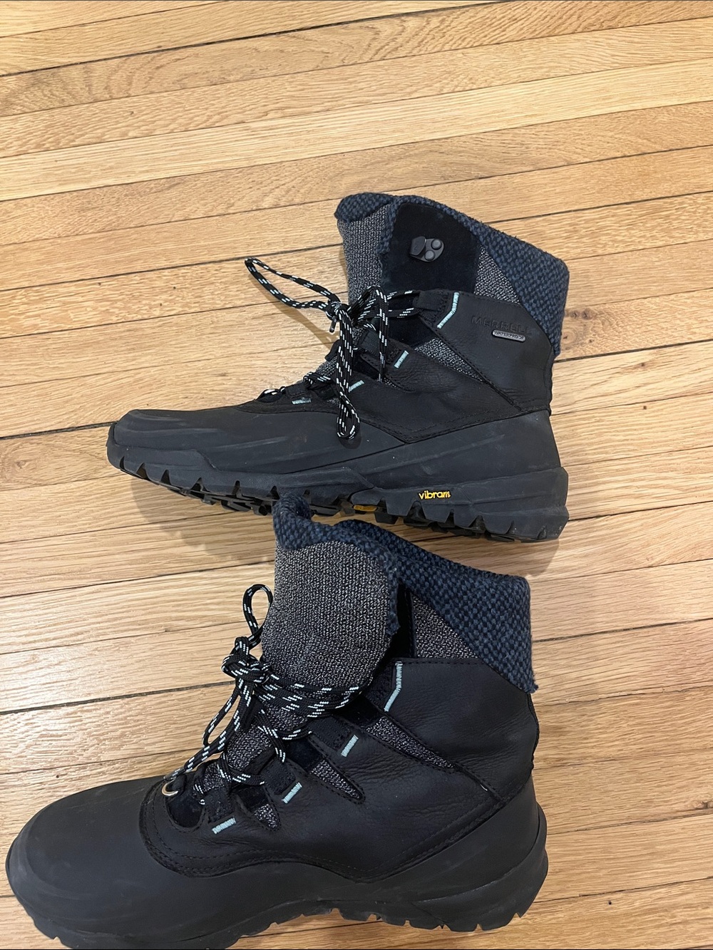 Merrell Women's Black Winter Rain Boots with Knit Cuff